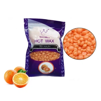 Цветной воск в гранулах Hot Wax 300 грамм Оранжевый для ног, рук, тела, бикини, подмышек, шеи и декольте, ягодиц, спины