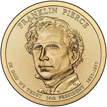 Монета США 1 доллар 2010 D «14-й Президент Франклин Пирс» UNC (KM#476)