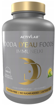 Дієтична добавка ActivLab Doda D'Eau Foods Immunelles Вітамін D3 Лимон-Лайм 60 желейок (5907368805962)