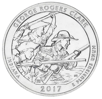 Монета США 25 центов (квотер) 2017 P «Национальные парки - Джордж Роджерс Кларк (40-й парк)» UNC (KM#657)
