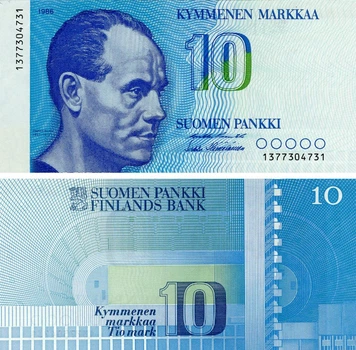 Банкнота Фінляндія 10 марок 1986 UNC (P113)