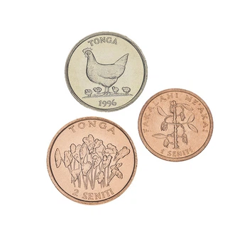 Набор монет Тонга набор из 3 монет 1996 UNC 1, 2, 5 сентити