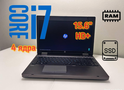 Ноутбук для офиса HP ProBook 6560b-Intel Core i7 4 ядра (8потоков)/15.6" HD+/ 8 GB Ram / 256 SSD б/у