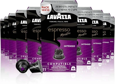 Кава в капсулах Nespresso Lavazza Maestro Intenso Aluminium (коробочка 10 капсул)