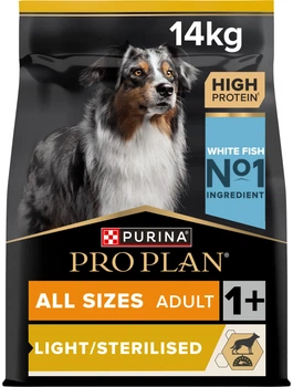 Сухий корм Purina Pro Plan Light/Sterilised для собак із білою рибою
