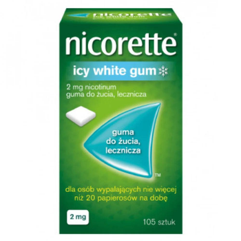 Жевательная резинка для курения, NICORETTE Icy White, 2 мг/105 шт