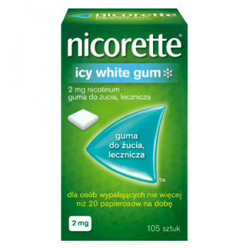 Для отказа от курения Никоретте, NICORETTE Icy White, 2 мг/105 шт