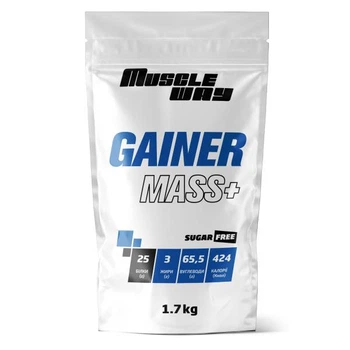 Гейнер вуглеводно-білковий MuscleWay Gainer Mass+ без цукру 1,7 кг Без смаку (14-125-g-mw-rs1,7)
