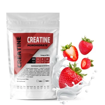 Креатин моногидрат Creatine Monohidrate 99,7% порошковый на 100 порций 500 г Клубника (14-125-cre-p500)