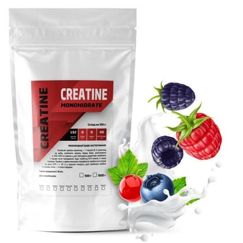 Креатин моногидрат Creatine Monohidrate 99,7% порошковый на 200 порций 1 кг Лесные ягоды (14-125-cre-l1)