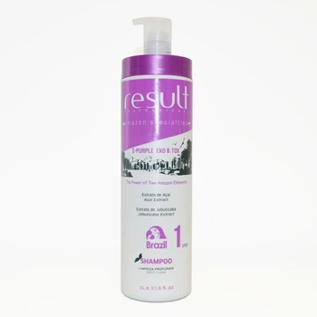 Ботокс для волосся Підготовлюючий шампунь 2-PURPLE EKO PLATINUM SHAMPOO Result крок 1