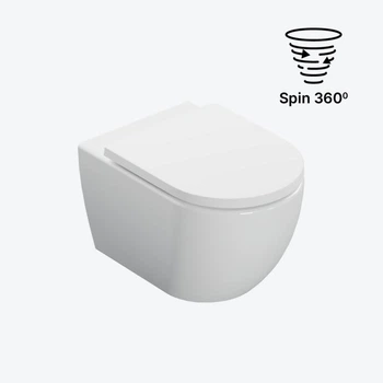Унітаз підвісний безобідковий 53,5 см з сидінням Soft Close Excellent Stellar Spin 360
