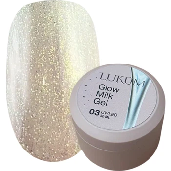 Твердий гель LUKUM Glow Milk Gel з перлинним шиммером №03 30 мл