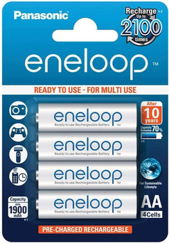 Аккумулятор PANASONIC Eneloop AA 1900mAh белый, цена за набор 4 шт