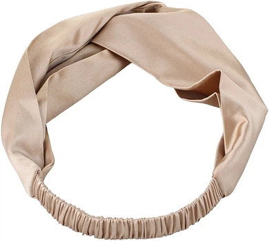 Пов'язка для волосся з натурального шовку, золота "Twist" - MAKEUP Hairband Twist Gold (934919-27056353)