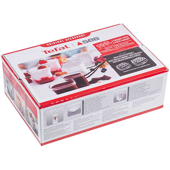 Набор баночек Koolwen для йогуртницы Tefal XF1001E1 (6шт) B=74mm H=74mm (красная крышечка)