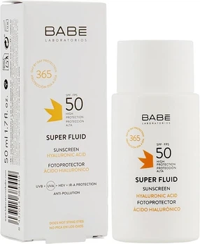 Сонцезахисний суперфлюїд SPF 50 для всіх типів шкіри Super Fluid BABE Laboratorios Super Fluid, 50 мл