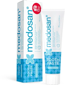 Отбеливающая зубная паста для чувствительных зубов - Medosan SensiWhite 75ml (1488601-36858456)