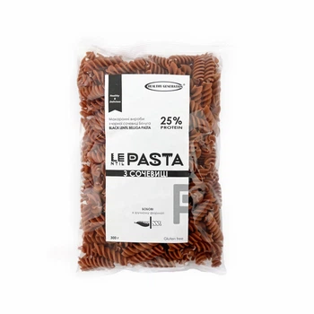 Макарони без глютену "LEntil PASTA" з чорної сочевиці "Fusilli" спіраль 300 г ТМ Healthy Generation