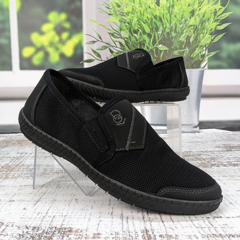 Мокасины мужские Dago Style черные текстильные сетка 41р (26,8 см) 3243-3