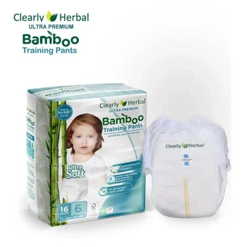 Підгузки-трусики дитячі Clealry Herbal Bamboo, розмір 6 (от 15 кг) 16 шт