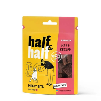 Ласощі для котів Half&Half з яловичиною 50 г (4823082431861)A