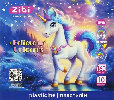 Пластилин ZiBi Unicorn 10 цветов 160 г (ZB.6281)