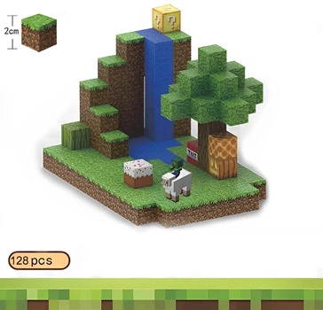 Магнитный конструктор Майнкрафт (Minecraft) Водопад 128 деталей