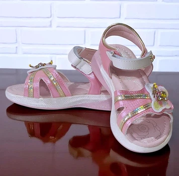Открытые босоножки сандалии на липучках для девочки ТОМ М 7265 pink 27(стелька 16,7см)