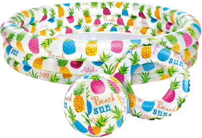 Basen dmuchany Intex 132 x 28 cm + piłka i kółko 59469 (0078257594696)