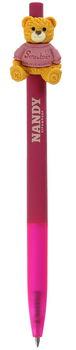 Ручка кулькова автоматична, BEAR TOY, 0,7 мм, синя ZB.2237 бордова 4823078999054