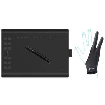Графический планшет Huion с цифровым пером и рукавичкой 12 горячих клавиш A5 черный