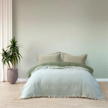 Покрывало Lotus Home Checked Gingham зеленый 190*225 (svt-2000022342735)