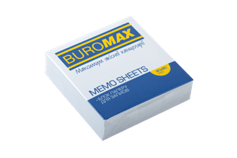 Папір для нотаток білий BUROMAX 8*8*2см, до 250арк. не склеєний 2207 (48) /BM.2207/