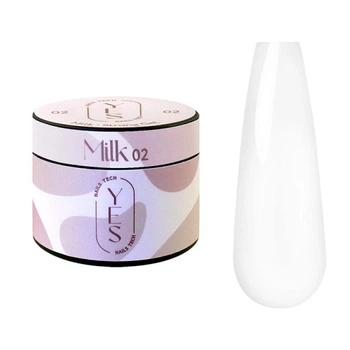 Гель для наращивания YES Strong Gel 02 Milk молочный 15 мл