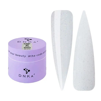 Гель для моделирования DNKa Builder Gel 0009 Ice Kiss молочный с шиммером 15 мл