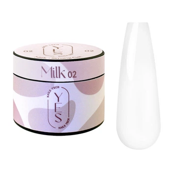 Гель для наращивания YES Strong Gel 02 Milk молочный 30 мл