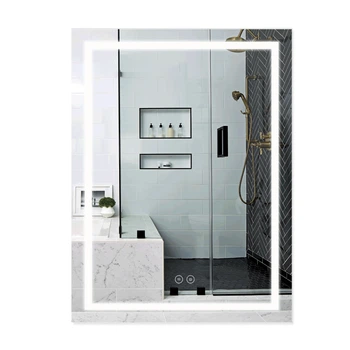 Зеркало Qtap Mideya (DC-F937) 600х800 с LED-подсветкой Touch, с антизапотеванием, с часами, диммером, регулировка яркости QT2078F937W