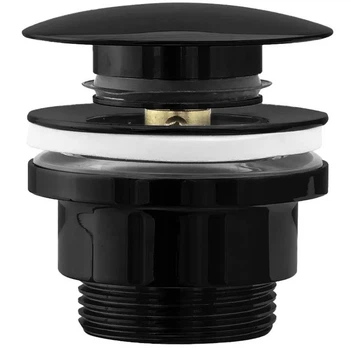 Донный клапан для раковины REA CLICK-CLACK BLACK GLOSSY универсальный *