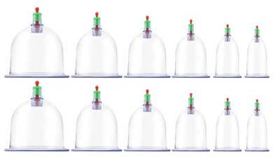 Вакуумные банки VACUUM APPARATUS KL12 антицеллюлитные массажные с насосом для вакуумного массажа тела 12 шт.