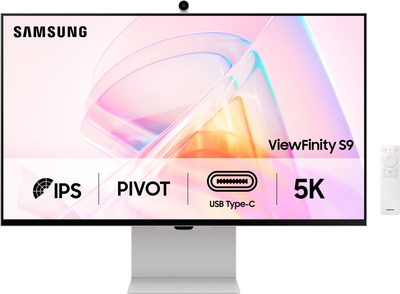 Монітор 27" Samsung ViewFinity S9 5K S27C900 (LS27C902PAIXUA) 5K IPS / 10-Bit / 99% DCI-P3 / Delta E <2 / Slim Metal Design / Thunderbolt 4 90W / USB-C / mini DP / AirPlay / Smart TV / Wi-Fi / Slimfit Camera