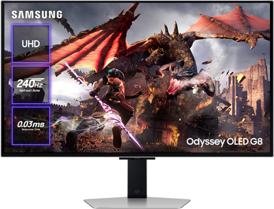 Монітор 32" Samsung Odyssey OLED G8 Silver (LS32DG800SIXUA)