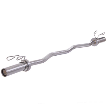Гриф для штанги стальной хромированный Олимпийский W-образный с замками длина 1,22м ø50мм Zelart TA-2710