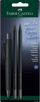 Ручка Faber-Castell POLLY BALL шариковая + 2 шт. карандашей, ALL BLACK, (241124)