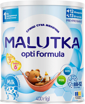 Смесь сухая молочная Малютка Malutka Opti Formula 1 Начальная для питания детей от рождения 400 г (4820199503337)