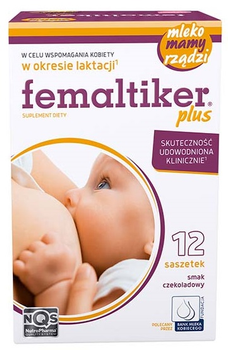 Suplement diety NutroPharma Femaltiker Plus Wsparcie laktacji smak czekoladowy 12 saszetek (5907513003632)