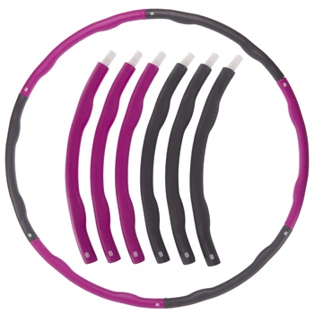 Обруч разборной 6 секций для похудения d-94 см 1,2 кг Хула Хуп Hula Hoop Zelart малиново-серый K610