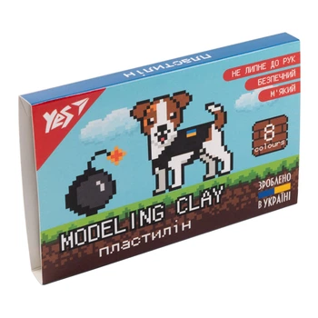 Пластилін 8кол. YES 540644 8Bit UA, 160г, стек, /540644/