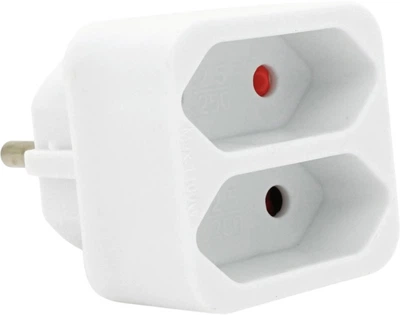 Сетевой разветвитель Voltronic двойник без заземления SQ-ZDB01/2, 2x2.5A 10A 250V Max, 1100W, 2Р, Q200 White (YT32818)