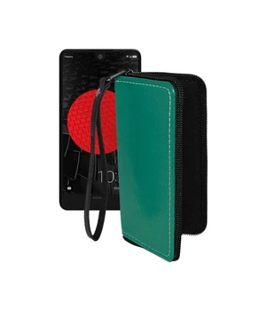 Чохол-гаманець з екошкіри для телефону Sharp C10 (SH-Z01) Тм. Бірюзовий